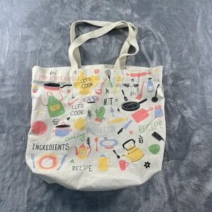 Cute white and multi-colored‎ tote bag
